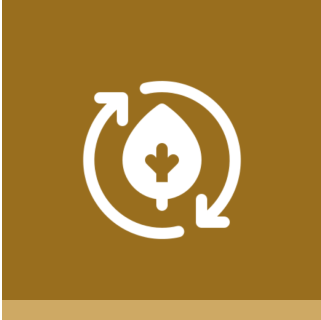 Leaf and arrows recycling symbol.